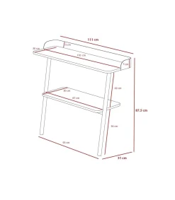 Recibidor modelo 787 acabado blanco/roble, 87.5 cm (alto) x 111 cm (ancho) x 31 cm (prof.)