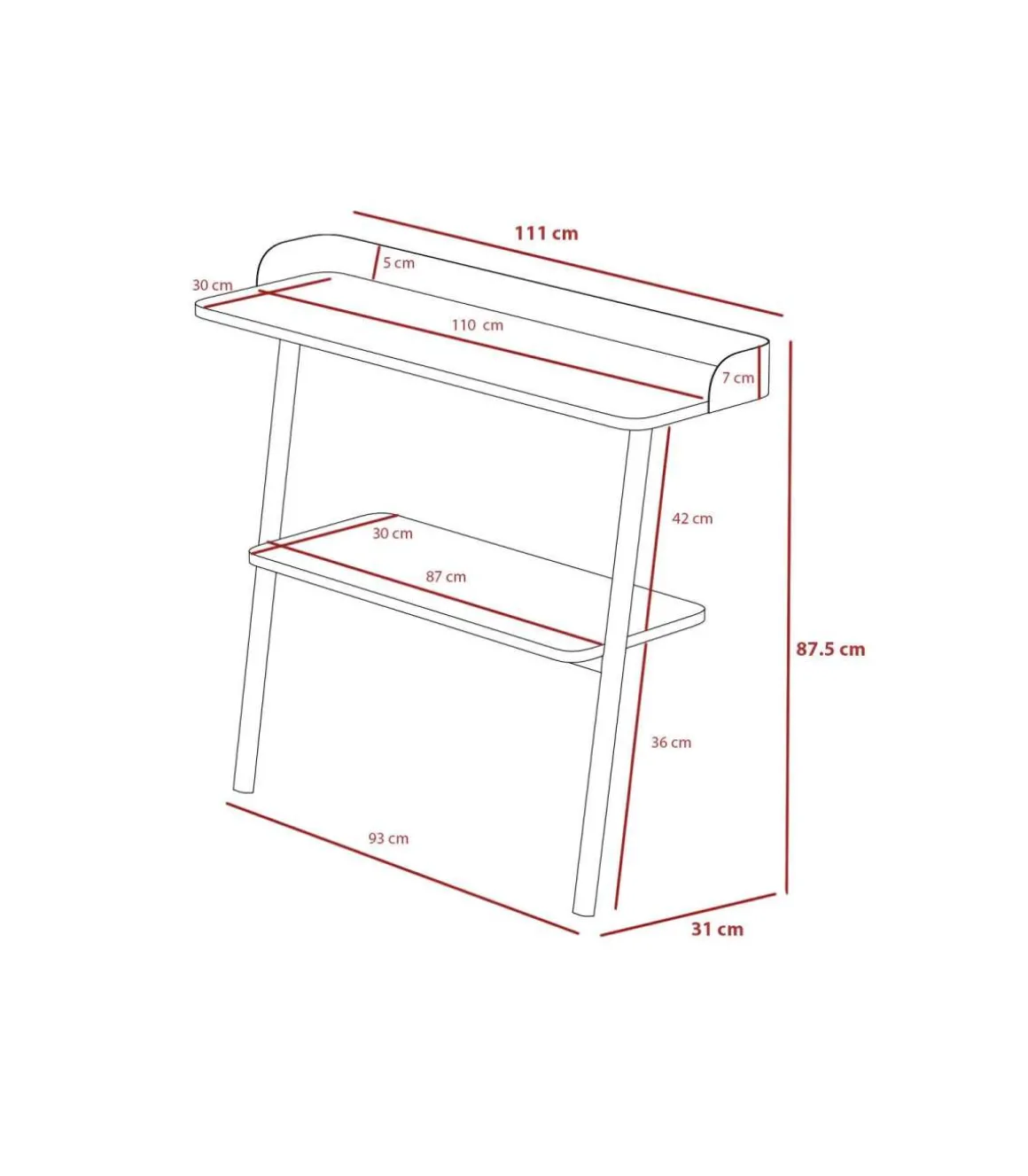 Recibidor modelo 787 acabado grafito, 87.5 cm (alto) x 111 cm (ancho) x 31 cm (prof.)
