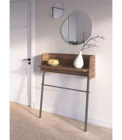 Recibidor modelo 789 acabado nogal/grafito, 97 cm (alto) x 80 cm (ancho) x 30 cm (prof.)
