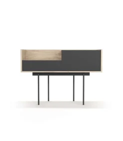 Recibidor modelo 673 acabado roble/grafito, 84cm(alto) 122cm(ancho) 42cm(prof.)