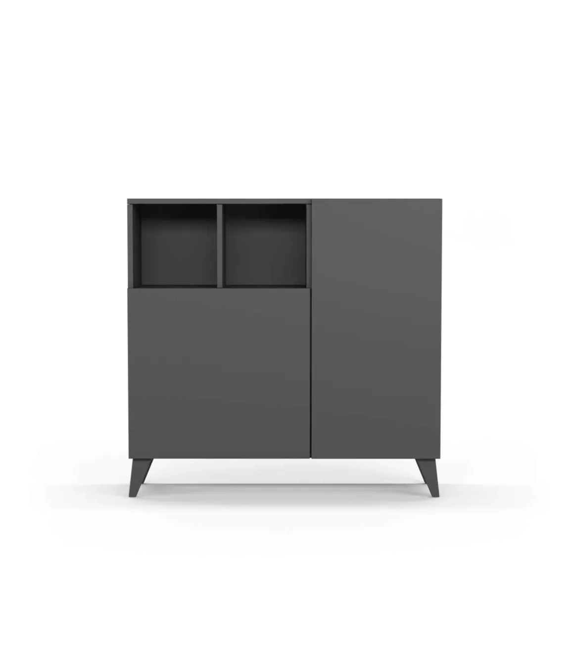 Recibidor zapatero 2 puertas acabado grafito. 87 cm (alto) x 90 cm (ancho) x 27 cm (prof.)