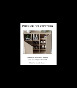 Recibidor zapatero 2 puertas en blanco con serigrafía GEO 3. 90 cm (alto) x 90 cm (ancho) x 27 cm (prof.)