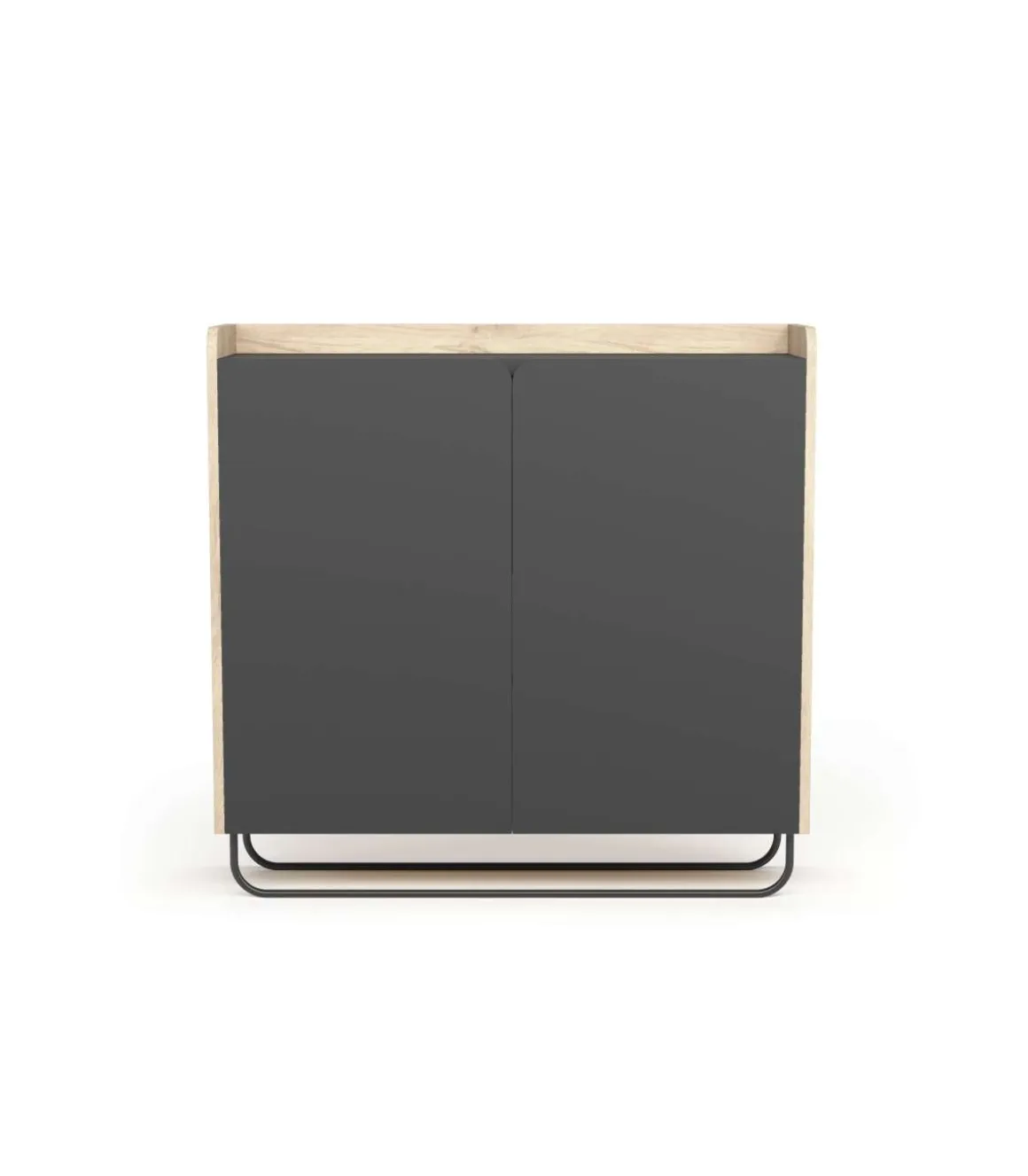 Recibidor zapatero 2 puertas modelo 526 acabado roble claro/grafito, 87 cm (alto) x 90 cm (ancho) x 25.5 cm (prof.)