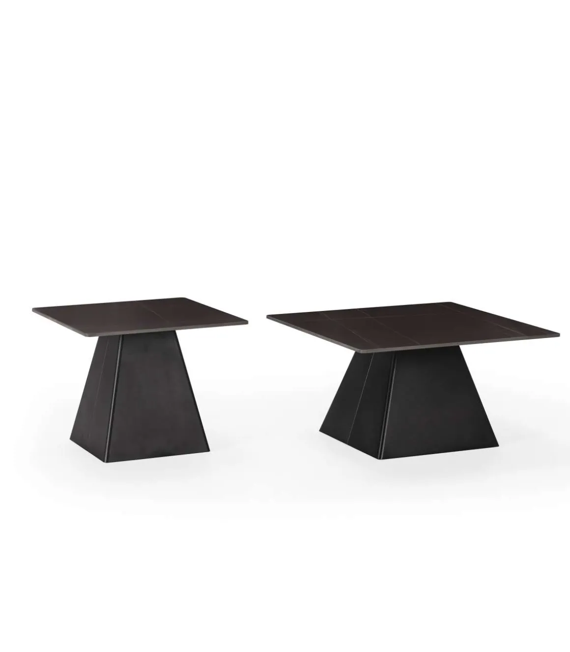 Set de 2 mesas de centro modelo Jana acabado negro, 43/48cm(alto) 80/60cm(ancho) 80/60m(fondo).