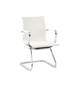 Silla confidente París acabado blanco, Fondo : 60 cm, Ancho: 49 cm, Alto: 89 cm