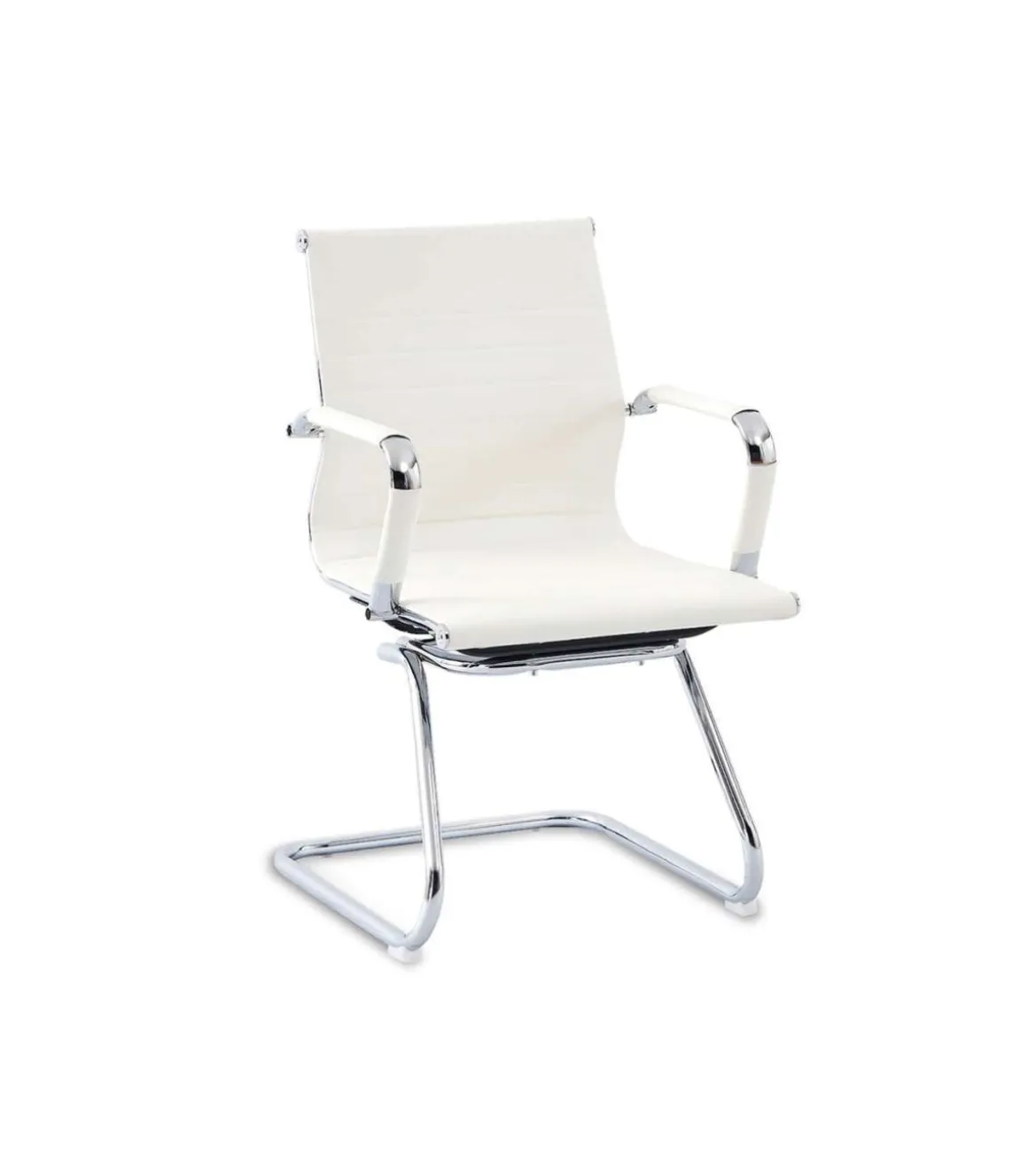 Silla confidente París acabado blanco, Fondo : 60 cm, Ancho: 49 cm, Alto: 89 cm