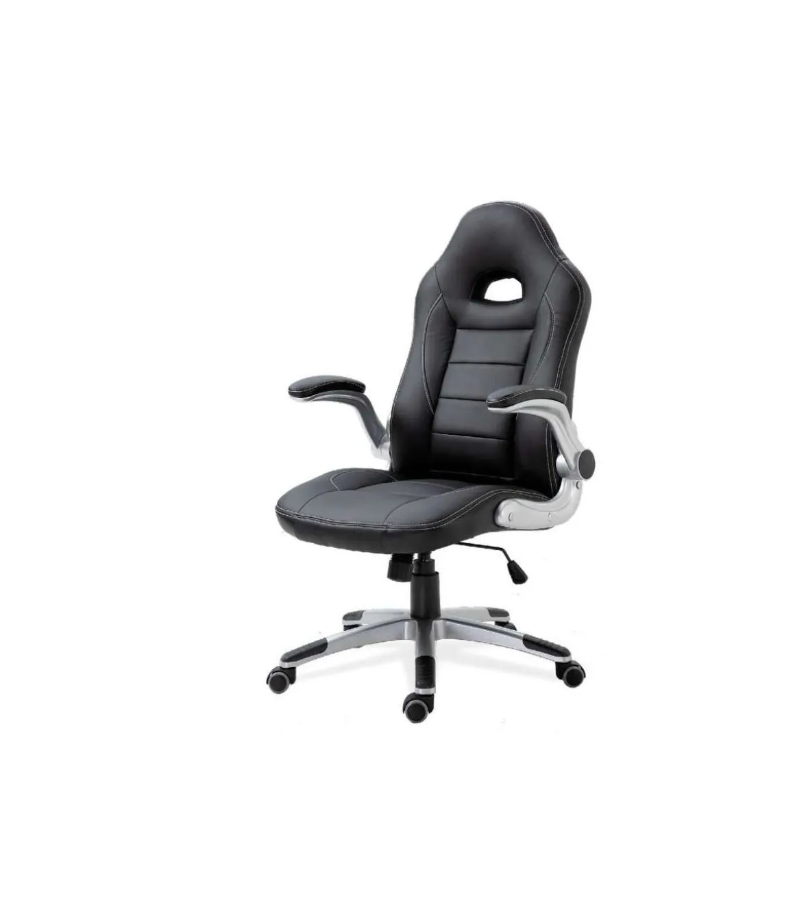 Silla de escritorio Victoria en negro. Alto: 112-120, Ancho: 70, Fondo: 51