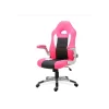 Silla de escritorio Victoria en rosa y negro. Alto: 112-120, Ancho: 70, Fondo: 51