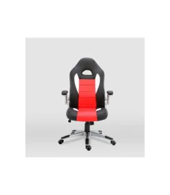 Silla de escritorio Victoria en negro y rojo. Alto: 112-120, Ancho: 70, Fondo: 51