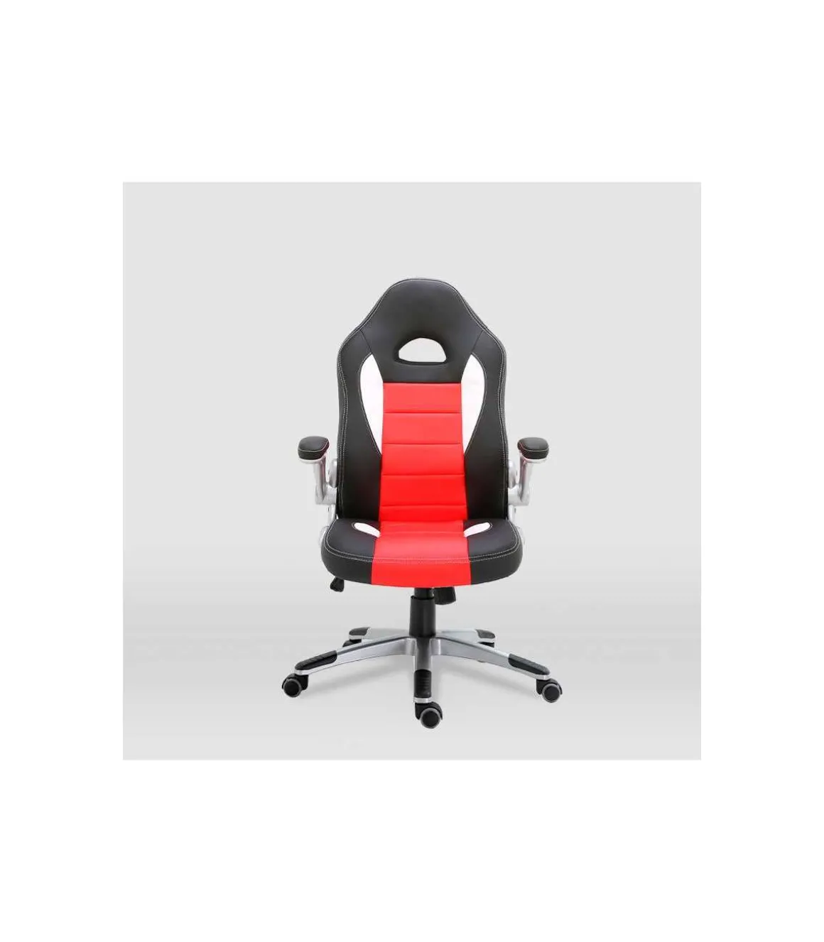 Silla de escritorio Victoria en negro y rojo. Alto: 112-120, Ancho: 70, Fondo: 51