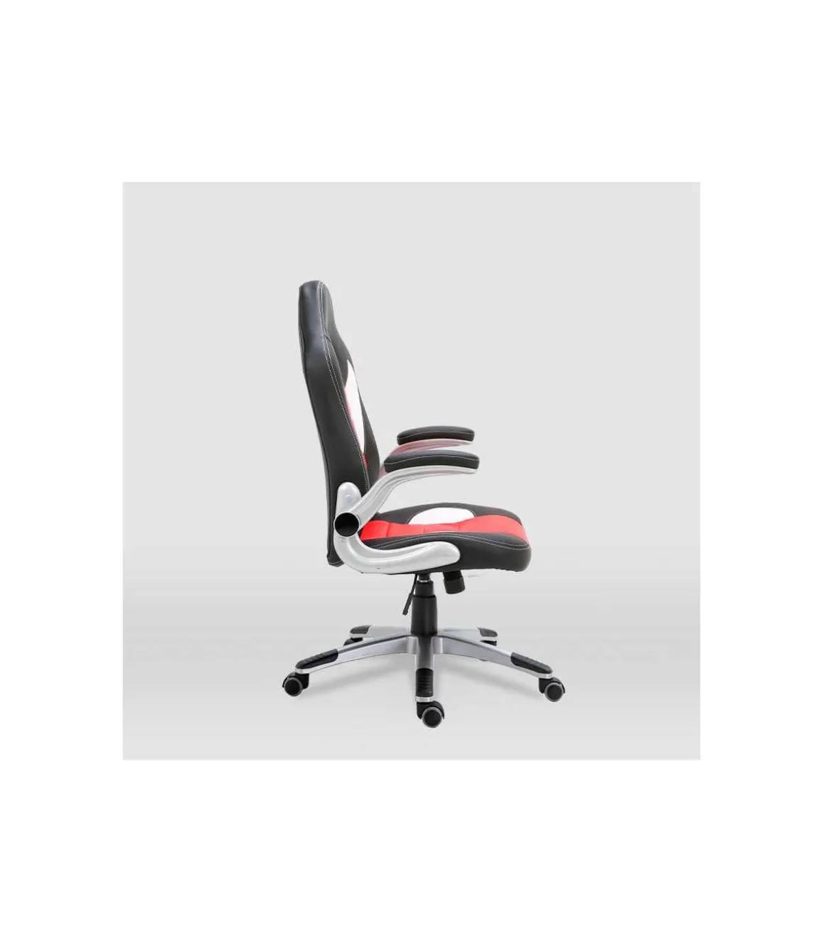 Silla de escritorio Victoria en negro y rojo. Alto: 112-120, Ancho: 70, Fondo: 51