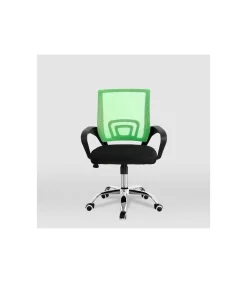 Silla de estudio juvenil Martina en verde y negro. Alto: 88-98, Ancho: 57, Fondo: 53.5