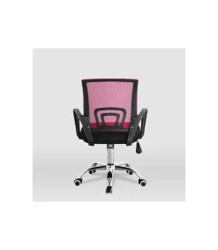 Silla de estudio juvenil Martina en rosa y negro. Alto: 88-98, Ancho: 57, Fondo: 53.5