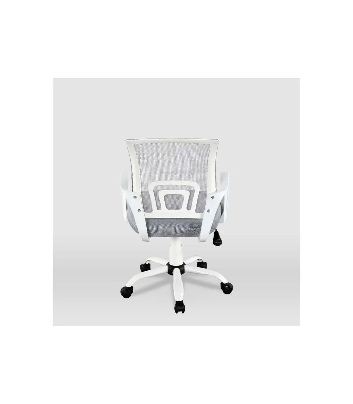 Silla de estudio juvenil Martina en gris y blanco. Alto: 88-98, Ancho: 57, Fondo: 53.5.
