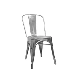 Silla de metal en acabado plata, 86 cm(alto)44 cm(ancho)47 cm(largo)