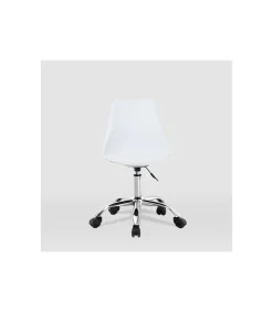 Silla de oficina Adriana acabado blanco. Alto: 85.5-100.5cm Ancho: 47.5cm Fondo: 54.5cm.