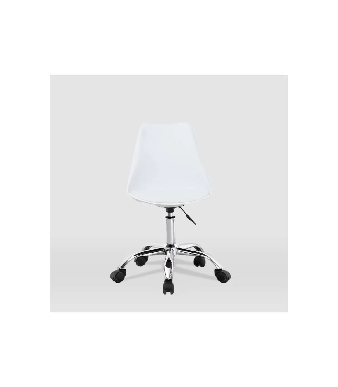 Silla de oficina Adriana acabado blanco. Alto: 85.5-100.5cm Ancho: 47.5cm Fondo: 54.5cm.