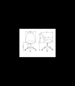 Silla de oficina Adriana acabado blanco. Alto: 85.5-100.5cm Ancho: 47.5cm Fondo: 54.5cm.