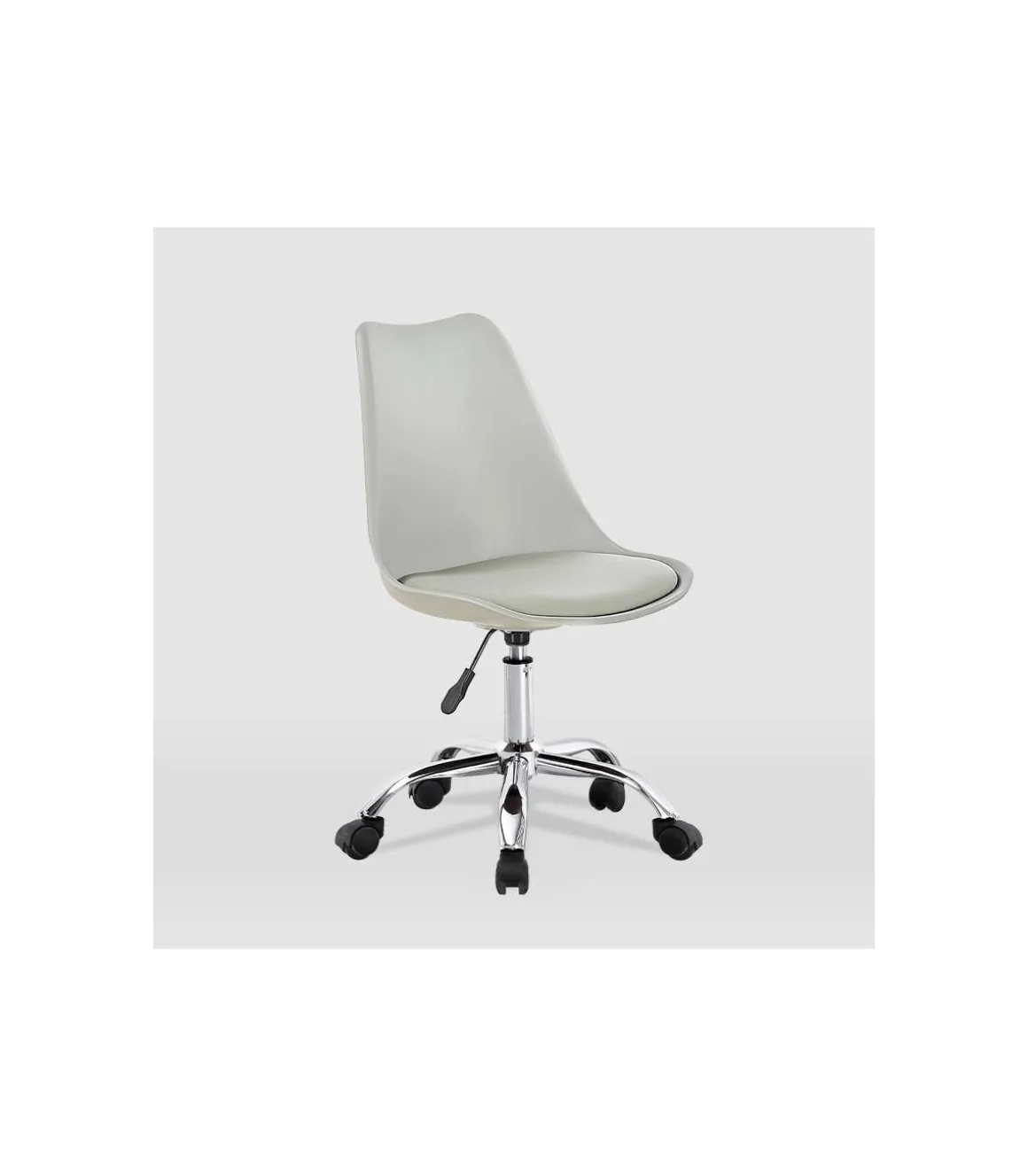 Silla de oficina Adriana acabado gris. Alto: 85.5-100.5cm Ancho: 47.5cm Fondo: 54.5cm.
