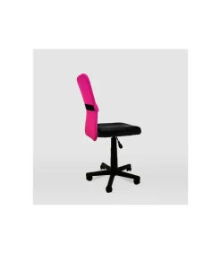 Silla de oficina Alba acabado negro/rosa. Alto: 83.5-95.5cm Ancho: 55cm Fondo: 55cm.