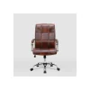 Silla de oficina Belinda en piel sintética marrón envejecido. Alto: 110/119.5cm Ancho: 60.5cm Fondo: 69.5cm.