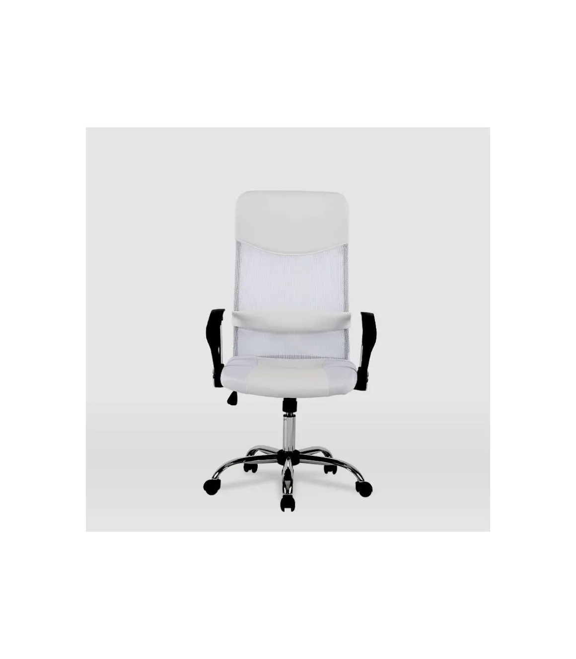 Silla de oficina Dafne acabado blanco. Alto: 112.5-122cm Ancho: 60cm Fondo: 49.5cm.