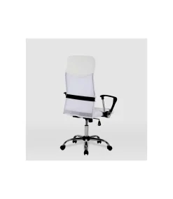 Silla de oficina Dafne acabado blanco. Alto: 112.5-122cm Ancho: 60cm Fondo: 49.5cm.