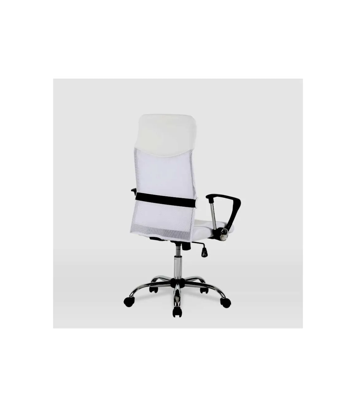 Silla de oficina Dafne acabado blanco. Alto: 112.5-122cm Ancho: 60cm Fondo: 49.5cm.