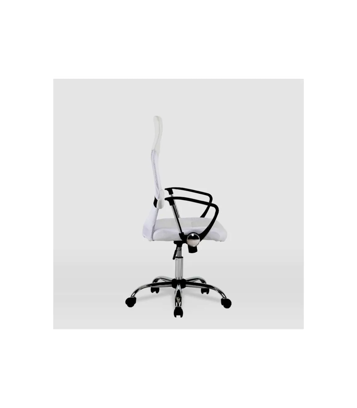 Silla de oficina Dafne acabado blanco. Alto: 112.5-122cm Ancho: 60cm Fondo: 49.5cm.