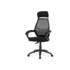 Silla de oficina Erika en negro. Alto: 114,5-122,5, Ancho: 62, Fondo: 58.