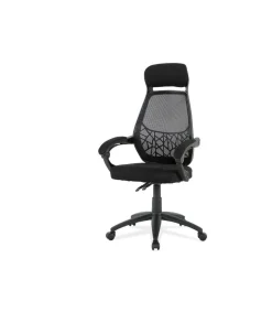 Silla de oficina Erika en negro. Alto: 114,5-122,5, Ancho: 62, Fondo: 58.