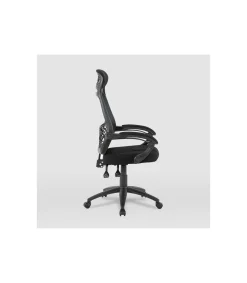 Silla de oficina Erika en negro. Alto: 114,5-122,5, Ancho: 62, Fondo: 58.