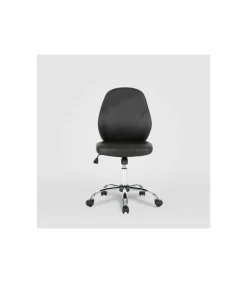 Silla de oficina Estela en piel sintética negra. Alto: 90.5-100.5cm Ancho: 45, Fondo: 56.