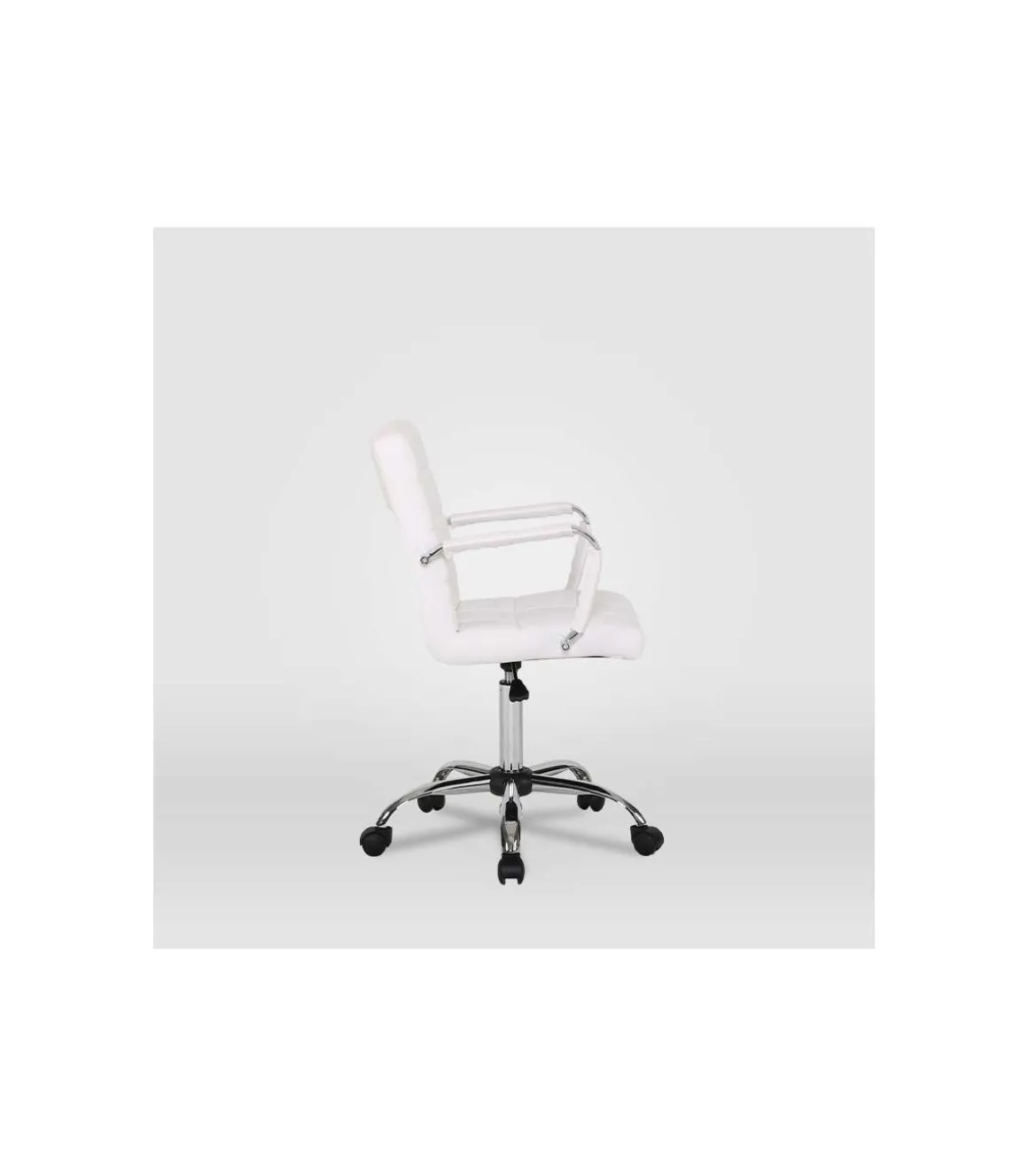 Silla de oficina Isabella en blanco. Alto: 89-104, Ancho: 51, Fondo: 49.