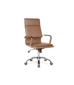 Silla de oficina Jana en marron. Alto: 106-114. Ancho: 55. Fondo: 65.