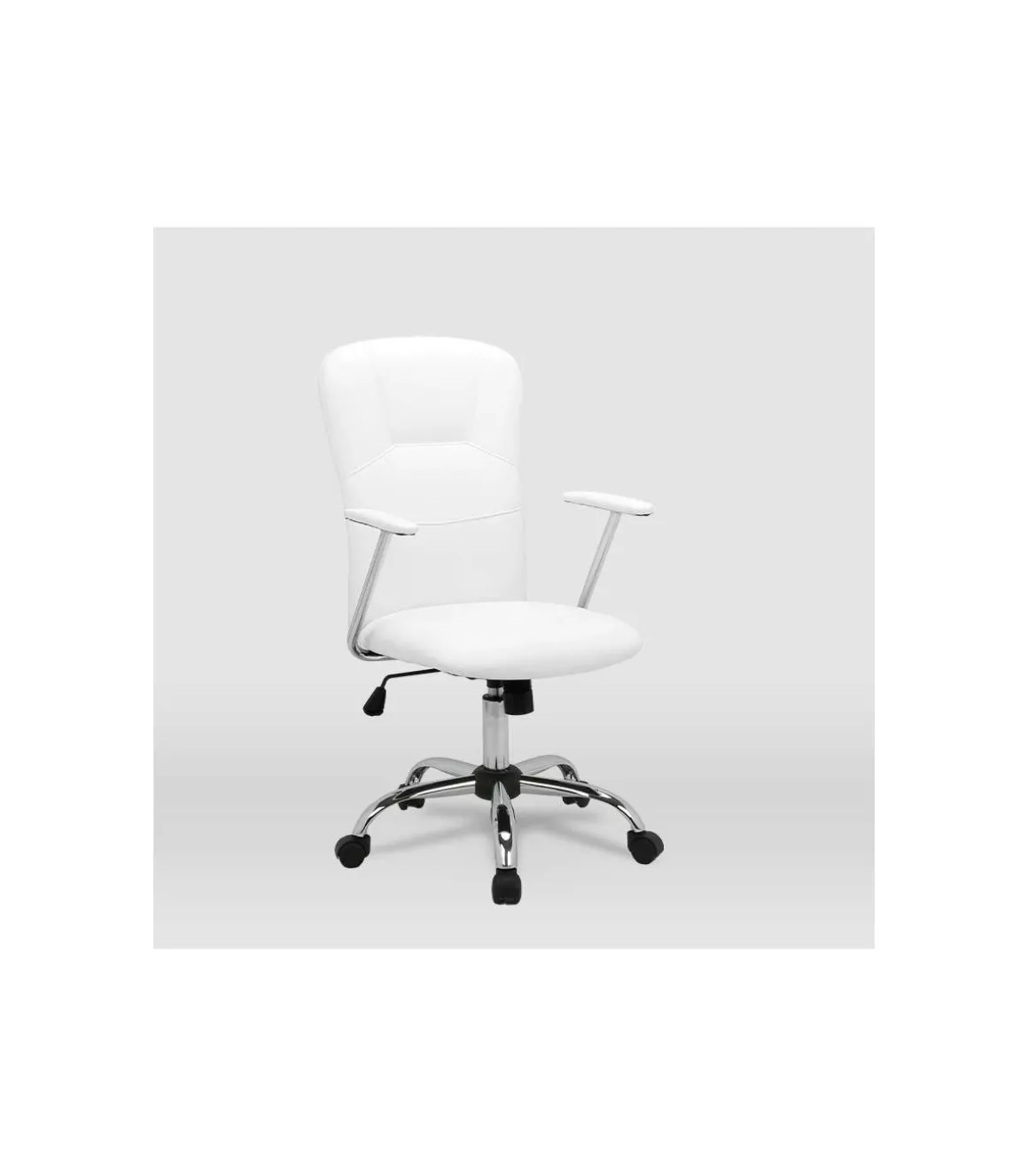 Silla de oficina Magali acabado blanco. Alto: 98.5/107.5cm Ancho: 56cm Fondo: 59cm.