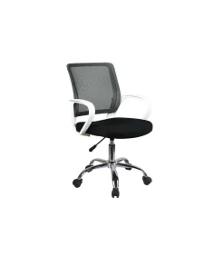 Silla despacho de diseño moderno giratoria elevable acabado negro, 53 cm(ancho) 79/91 cm(altura) 49 cm(fondo)