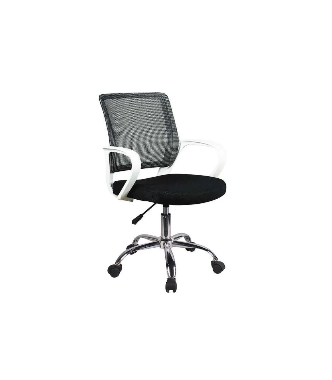 Silla despacho de diseño moderno giratoria elevable acabado negro, 53 cm(ancho) 79/91 cm(altura) 49 cm(fondo)
