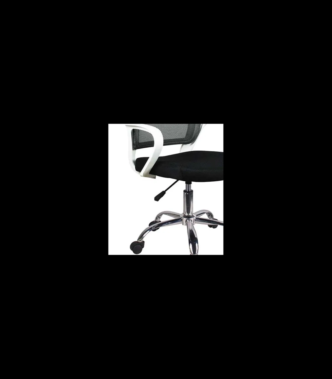 Silla despacho de diseño moderno giratoria elevable acabado negro, 53 cm(ancho) 79/91 cm(altura) 49 cm(fondo)