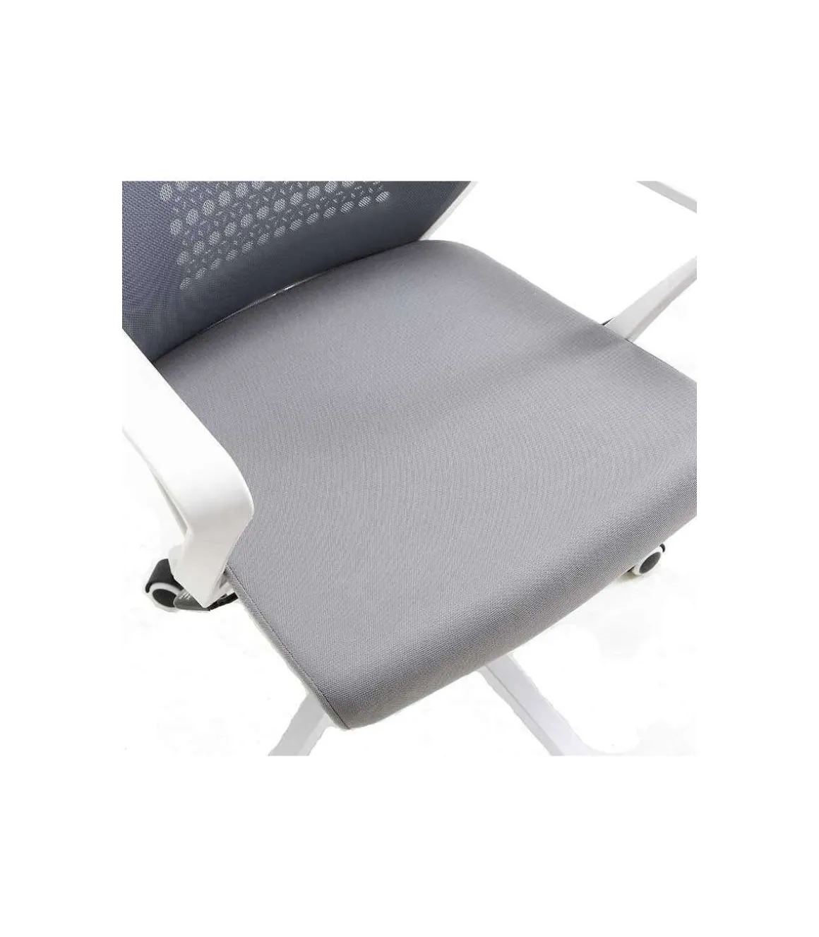 Silla despacho de diseño moderno giratoria elevable acabado gris/blanco, 92-105 cm(alto)58 cm(ancho)50 cm(largo)