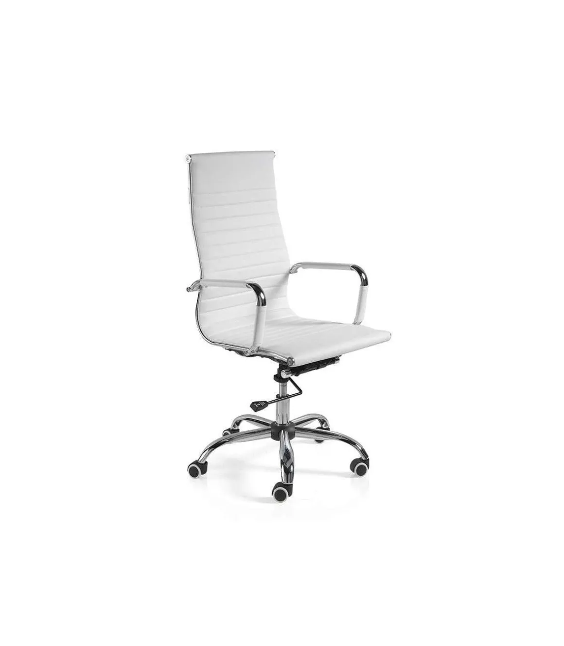 Silla despacho giratoria elevable acabado blanco, 60 cm(ancho) 108-115 cm(altura) 66 cm(fondo)
