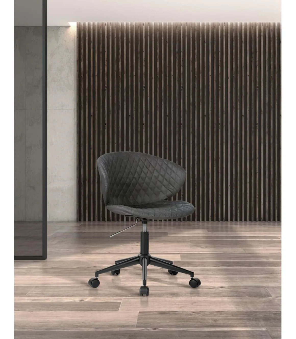 Silla despacho giratoria elevable acabado gris oscuro, 60m(ancho) 73/82cm(altura) 54cm(fondo)
