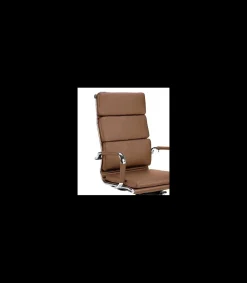 Silla despacho giratoria elevable piel sintetica en color marrón, 109-116 cm(alto)61 cm(ancho)69 cm(largo)