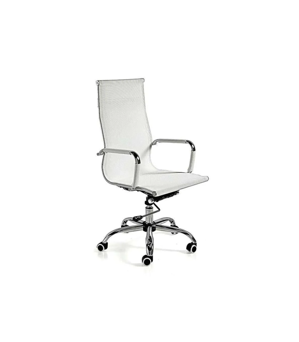 Silla despacho giratoria elevable acabado blanco, 60 cm(ancho) 108-115 cm(altura) 66cm(fondo)