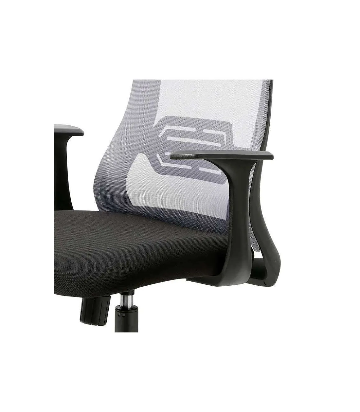 Silla despacho giratoria elevable acabado negro/gris 65 cm(ancho) 113-121 cm(altura) 57 cm(fondo)