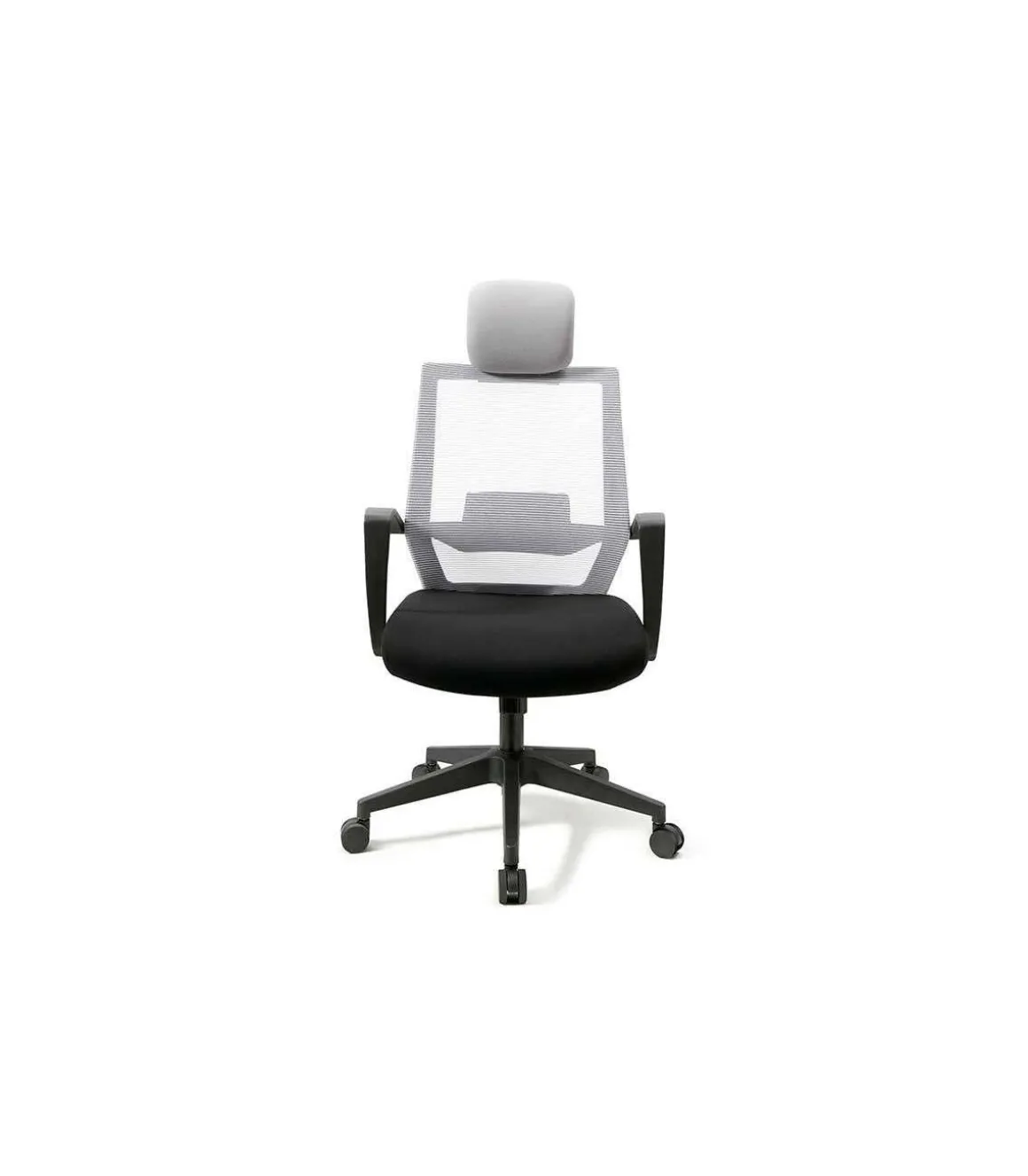 Silla despacho giratoria elevable acabado negro/gris 63 cm(ancho) 117-124 cm(altura) 51cm(fondo)