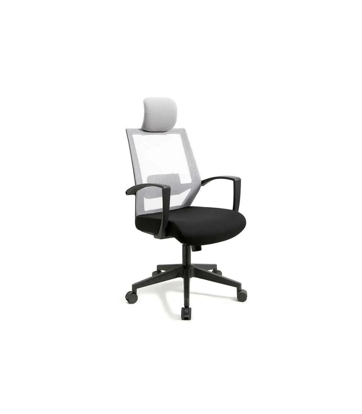 Silla despacho giratoria elevable acabado negro/gris 63 cm(ancho) 117-124 cm(altura) 51cm(fondo)