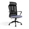 Silla despacho giratoria elevable con reposacabezas acabado negro/gris, 63cm(ancho) 118/128cm(altura) 66cm(fondo)