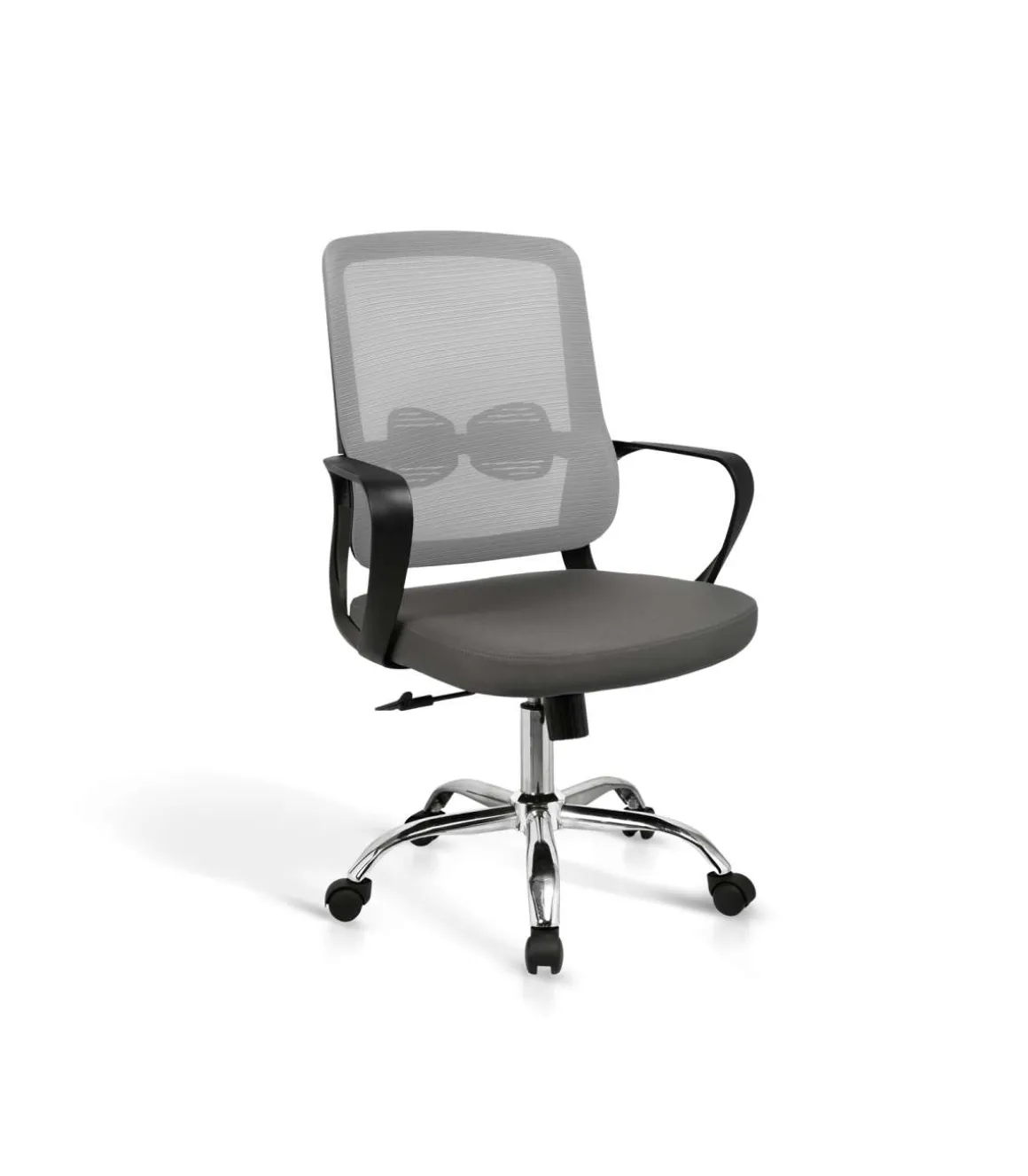 Silla despacho giratoria elevable acabado gris, 60m(ancho) 100/110cm(altura) 61cm(fondo)