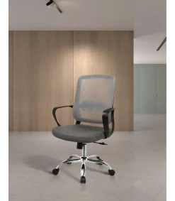 Silla despacho giratoria elevable acabado gris, 60m(ancho) 100/110cm(altura) 61cm(fondo)